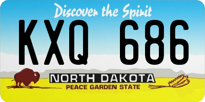 ND license plate KXQ686