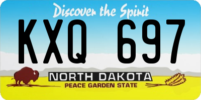 ND license plate KXQ697