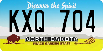 ND license plate KXQ704