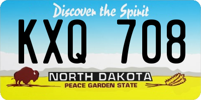 ND license plate KXQ708