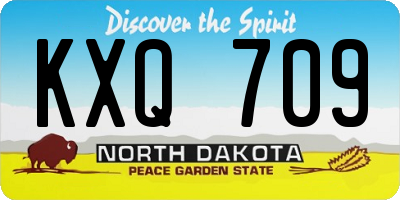 ND license plate KXQ709