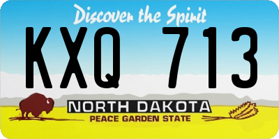 ND license plate KXQ713