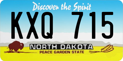 ND license plate KXQ715