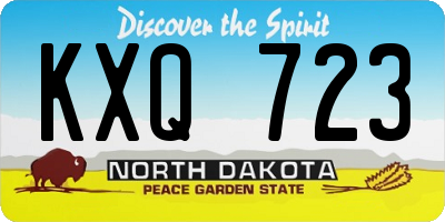 ND license plate KXQ723