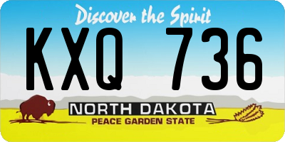 ND license plate KXQ736