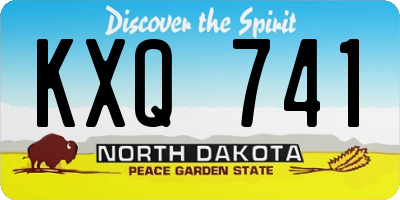 ND license plate KXQ741