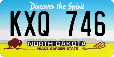 ND license plate KXQ746