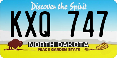 ND license plate KXQ747