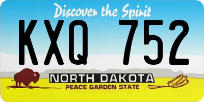 ND license plate KXQ752