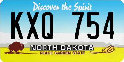 ND license plate KXQ754
