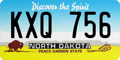 ND license plate KXQ756
