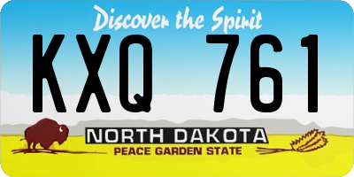 ND license plate KXQ761