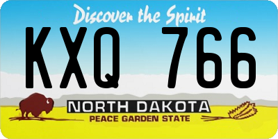 ND license plate KXQ766