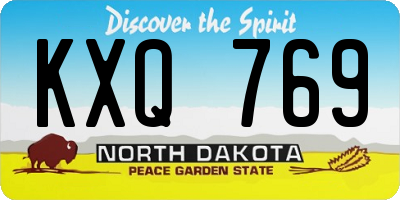ND license plate KXQ769