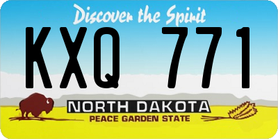ND license plate KXQ771