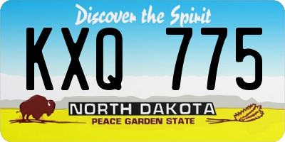 ND license plate KXQ775