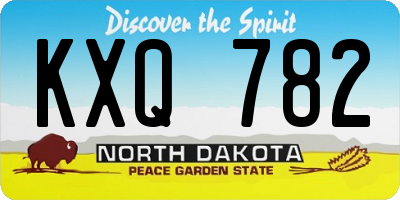 ND license plate KXQ782