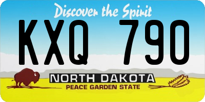 ND license plate KXQ790