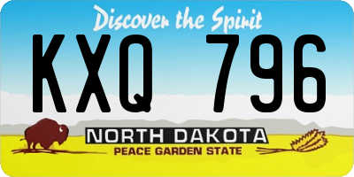 ND license plate KXQ796