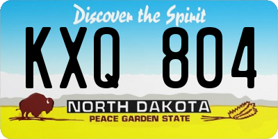 ND license plate KXQ804