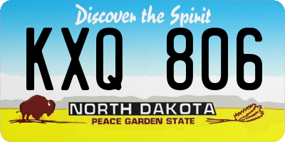 ND license plate KXQ806