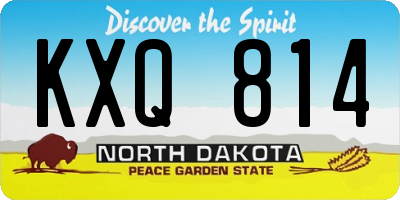 ND license plate KXQ814