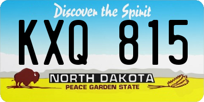 ND license plate KXQ815