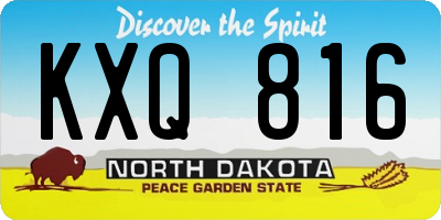 ND license plate KXQ816