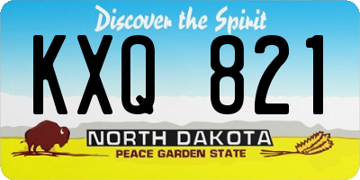 ND license plate KXQ821