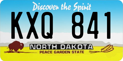 ND license plate KXQ841