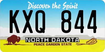 ND license plate KXQ844