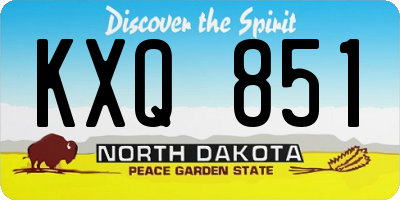ND license plate KXQ851