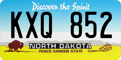 ND license plate KXQ852
