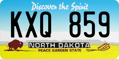 ND license plate KXQ859