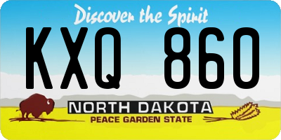 ND license plate KXQ860