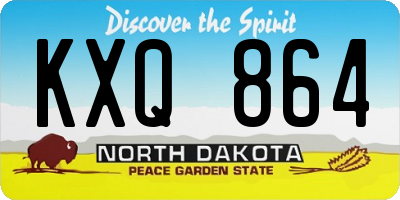 ND license plate KXQ864