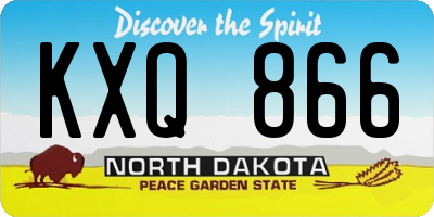 ND license plate KXQ866