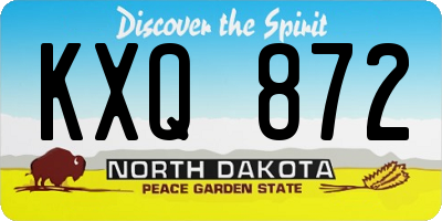 ND license plate KXQ872