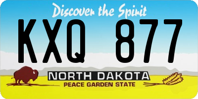 ND license plate KXQ877