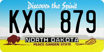 ND license plate KXQ879