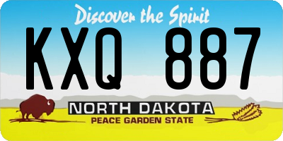 ND license plate KXQ887