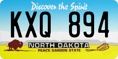 ND license plate KXQ894