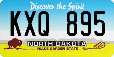 ND license plate KXQ895