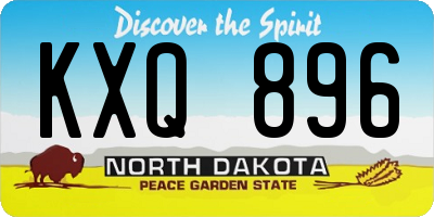 ND license plate KXQ896