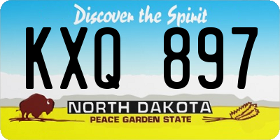ND license plate KXQ897