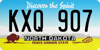 ND license plate KXQ907
