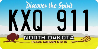 ND license plate KXQ911