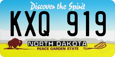 ND license plate KXQ919