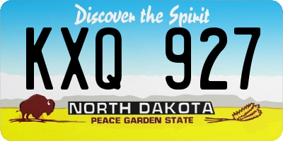 ND license plate KXQ927