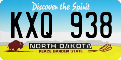 ND license plate KXQ938